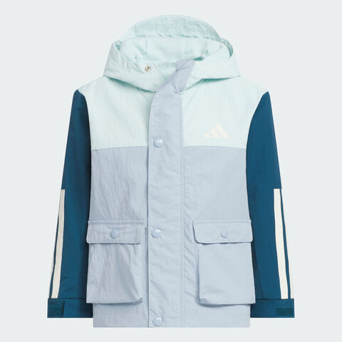 adidas阿迪达斯2025男小童LK WV JKT梭织连帽外套KR8348