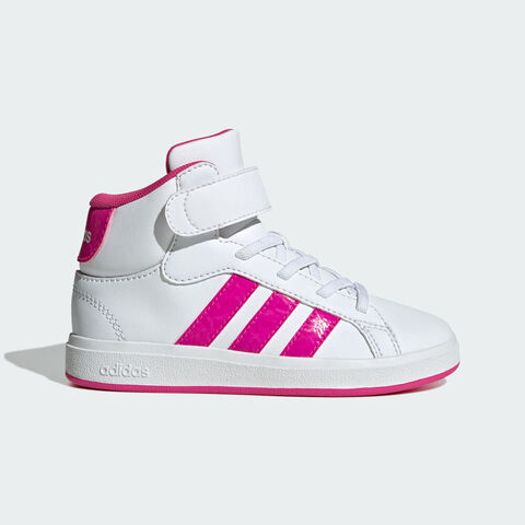 adidas阿迪达斯2025女小童GRAND COURT MID K女训童装JR0806