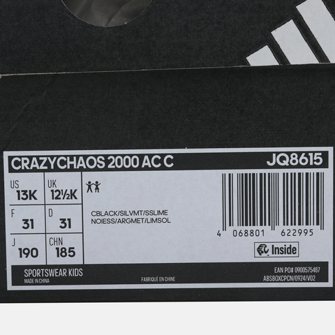 adidas阿迪达斯2025男小童CRAZYCHAOS 2000 AC C男训童装JQ8615