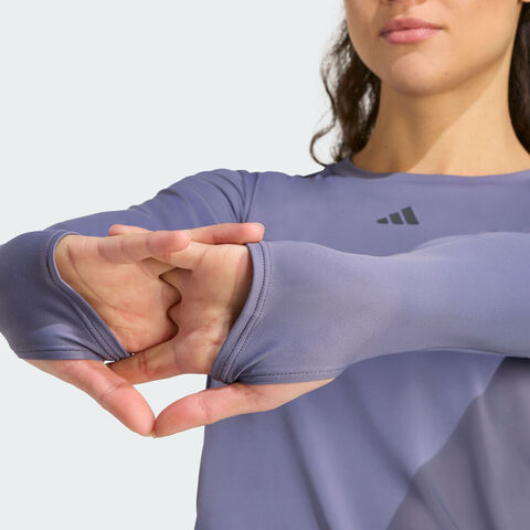 adidas阿迪达斯2025女子ALL ME W LS T针织无领长TKC2449