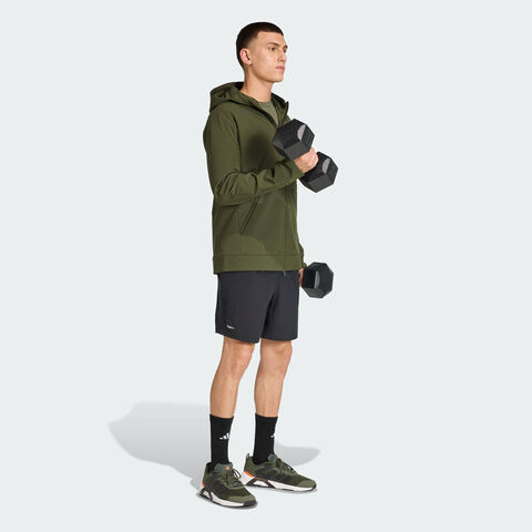 adidas阿迪达斯2025男子D4T CR FZ HD梭织连帽外套KE4370