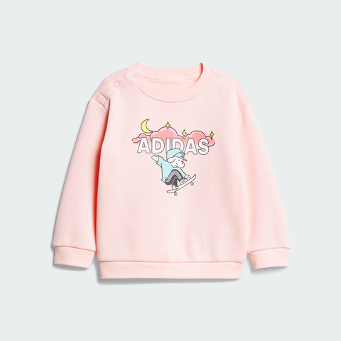 adidas阿迪达斯2025女婴童IN GFX CREW SET长袖套服KC5399