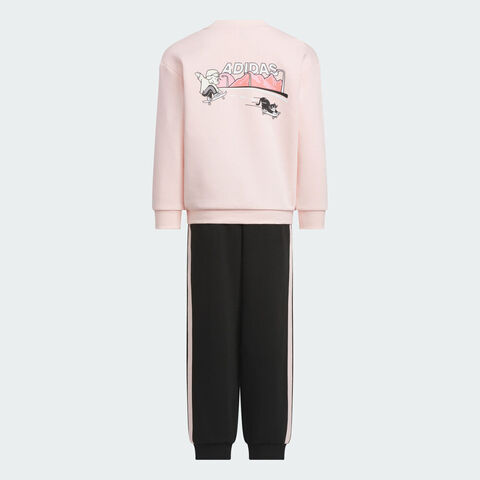 adidas阿迪达斯2025女小童LK GFX KN SET长袖套服KC2824