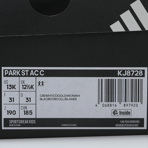 adidas阿迪达斯2025男小童PARK ST AC C男训童装KJ8728