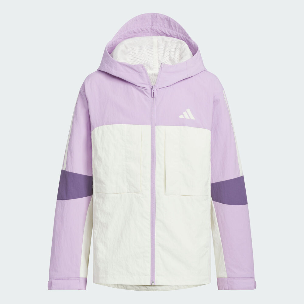 adidas阿迪达斯2025女大童JK WV JKT梭织连帽外套KS0648