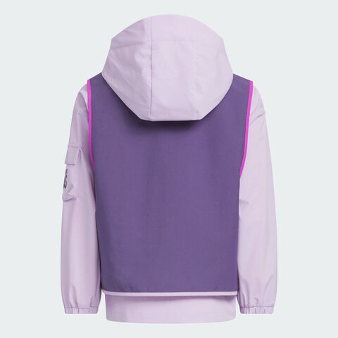 adidas阿迪达斯2025女小童LK 2IN1 JKT梭织连帽外套KC5340
