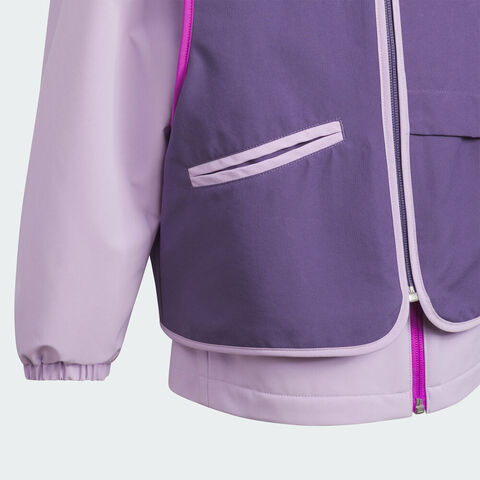 adidas阿迪达斯2025女小童LK 2IN1 JKT梭织连帽外套KC5340