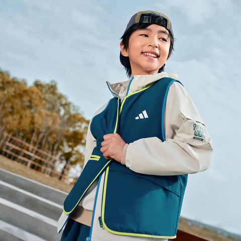 adidas阿迪达斯2025男小童LK 2IN1 JKT梭织连帽外套KC5339