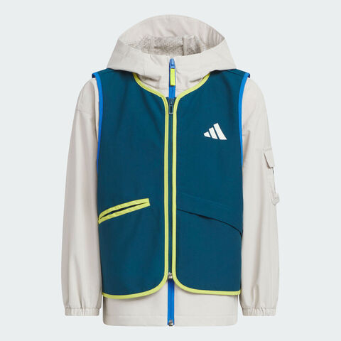 adidas阿迪达斯2025男小童LK 2IN1 JKT梭织连帽外套KC5339