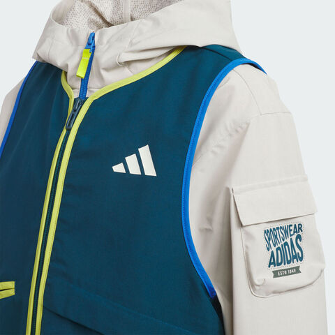 adidas阿迪达斯2025男小童LK 2IN1 JKT梭织连帽外套KC5339