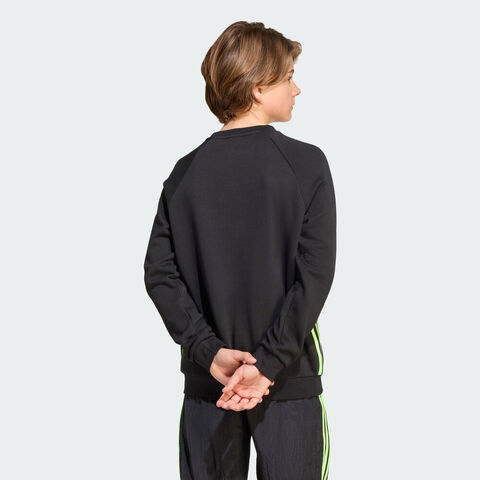 adidas阿迪达斯2025男大童LOOSE CREW针织无帽卫衣JV7795