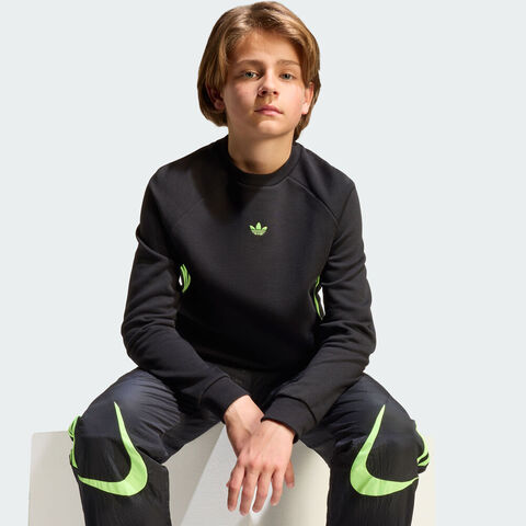 adidas阿迪达斯2025男大童LOOSE CREW针织无帽卫衣JV7795