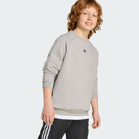 adidas阿迪达斯2025男大童LOOSE CREW针织无帽卫衣JW1089