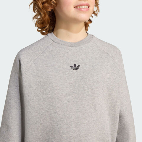 adidas阿迪达斯2025男大童LOOSE CREW针织无帽卫衣JW1089