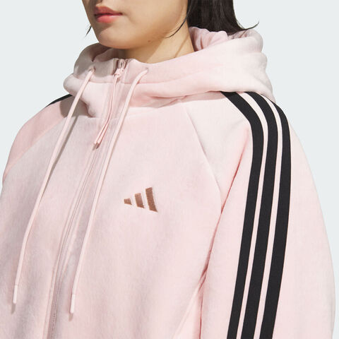 adidas阿迪达斯2025女子S VL WARM JKT针织连帽外套KB7605