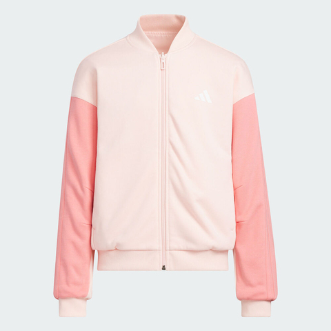 adidas阿迪达斯2025女大童JK GFX REV BMBR梭织无帽外套KF4922
