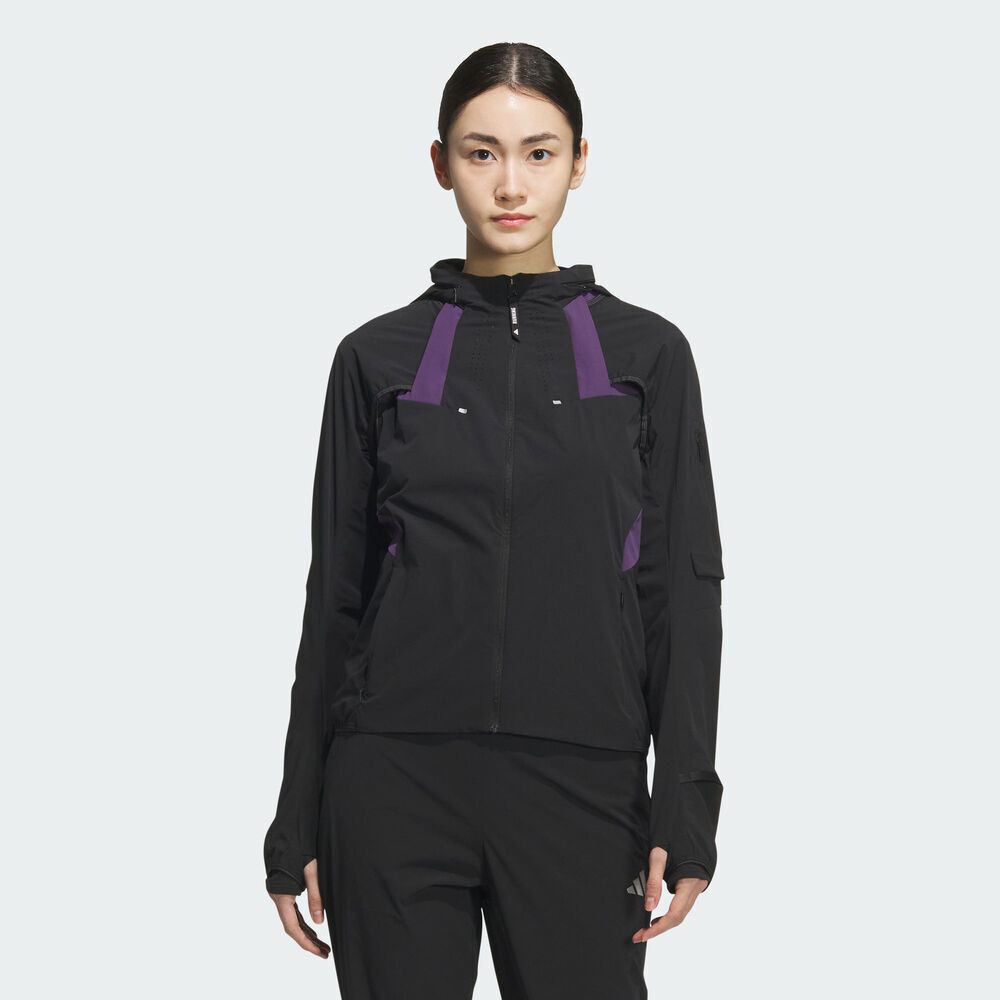 adidas阿迪达斯2025女子RUN W BREEZE J梭织无帽外套KF4923