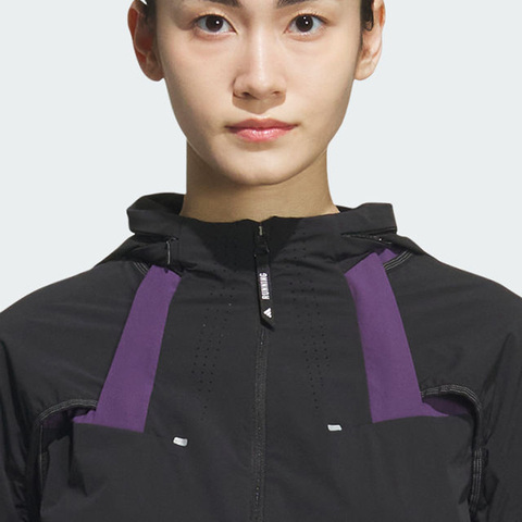 adidas阿迪达斯2025女子RUN W BREEZE J梭织无帽外套KF4923
