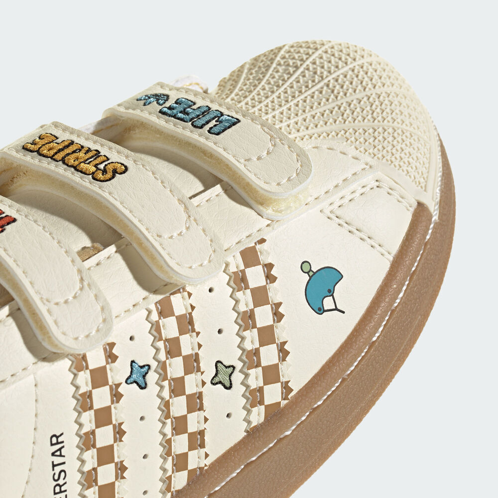 adidas阿迪达斯2025男小童SUPERSTAR II CF C三叶草童装JS2470