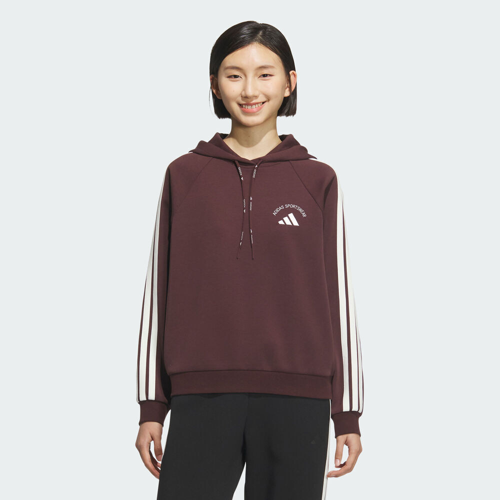 adidas阿迪达斯2025女子MS HOODY针织连帽卫衣KC0033