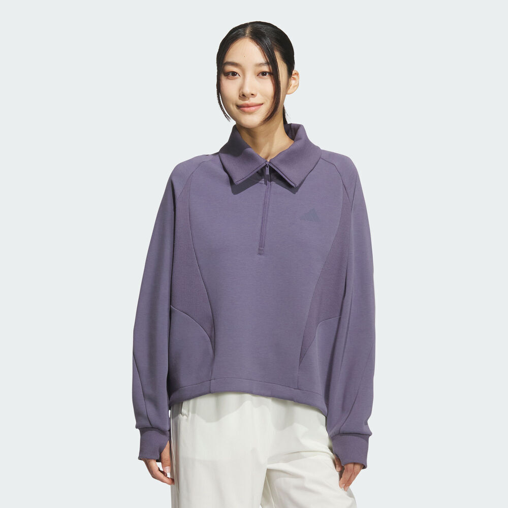 adidas阿迪达斯2025女子W HALF ZIP SWT针织无帽卫衣KF2545