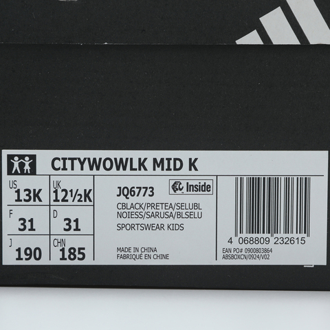 adidas阿迪达斯2025男小童CITYWOWLK MID K男训童装JQ6773