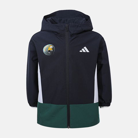 adidas阿迪达斯2025男小童LK GFX WV JKT梭织连帽外套KC2818