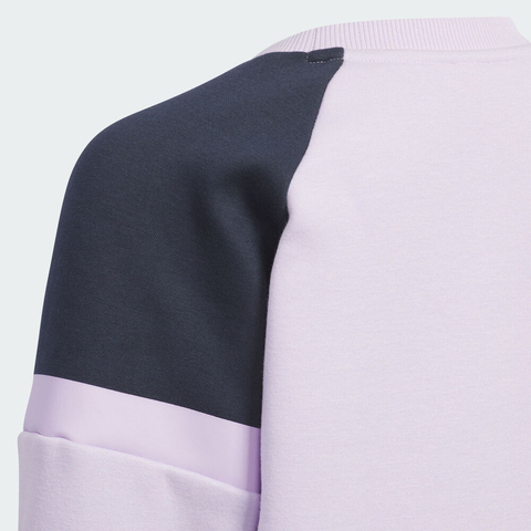 adidas阿迪达斯2025女小童LK WARM CREW针织无帽卫衣KB5129