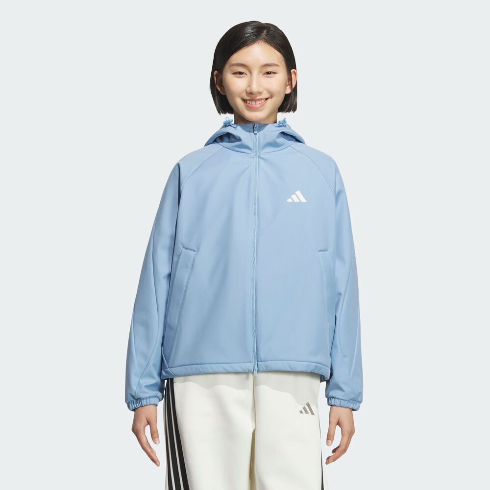 adidas阿迪达斯2025女子MS SOFTSHELL JK梭织连帽外套KC0087