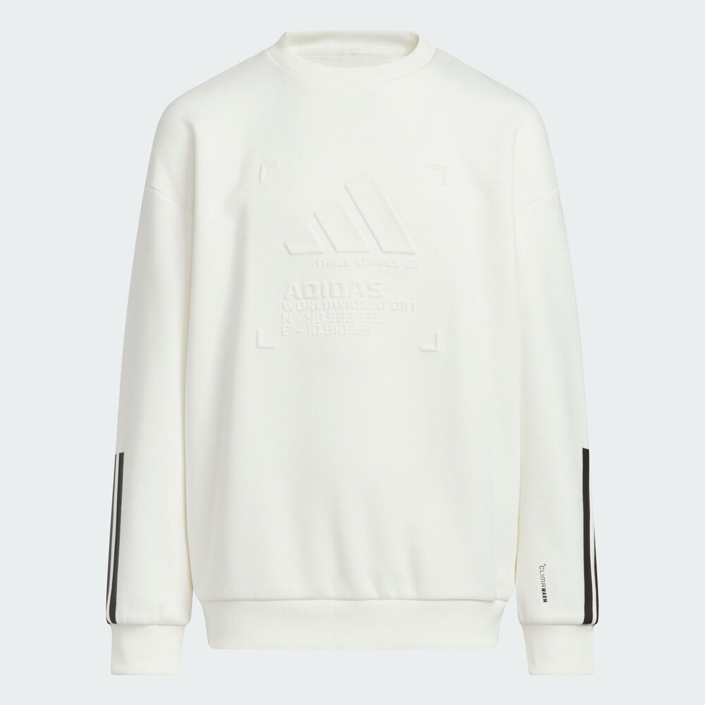 adidas阿迪达斯2025男大童JK WARM FL CREW针织无帽卫衣KB5097