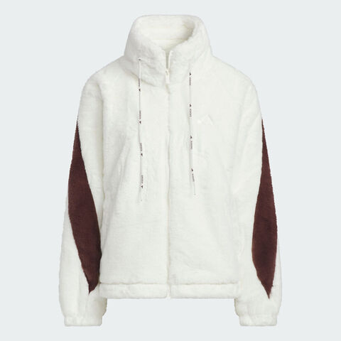 adidas阿迪达斯2025女子MS WARM JKT2人造毛绒外套KC0079
