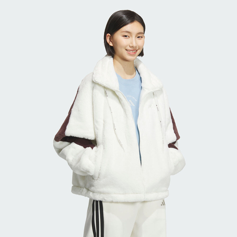 adidas阿迪达斯2025女子MS WARM JKT2人造毛绒外套KC0079