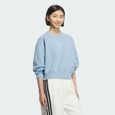 adidas阿迪达斯2025女子MS CREW针织无帽卫衣KC0057