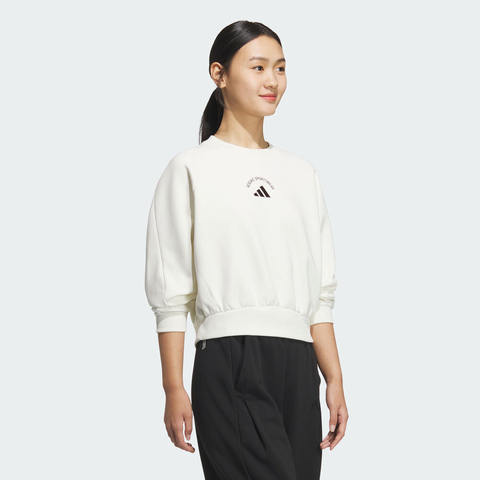 adidas阿迪达斯2025女子MS CREW针织无帽卫衣KC0056