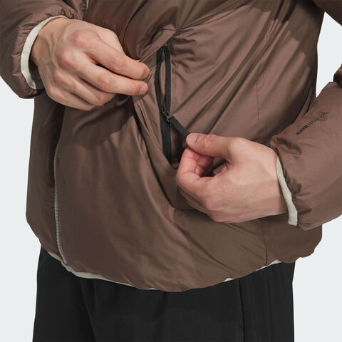 adidas阿迪达斯2025男子3S RVSB D JKT厚羽绒服-短KC2492