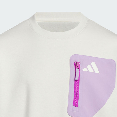 adidas阿迪达斯2025女大童JK KN CREW针织无帽卫衣KC0221