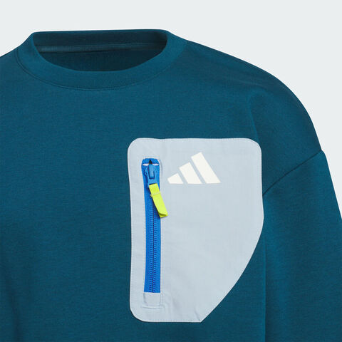 adidas阿迪达斯2025男大童JK KN CREW针织无帽卫衣KC0220