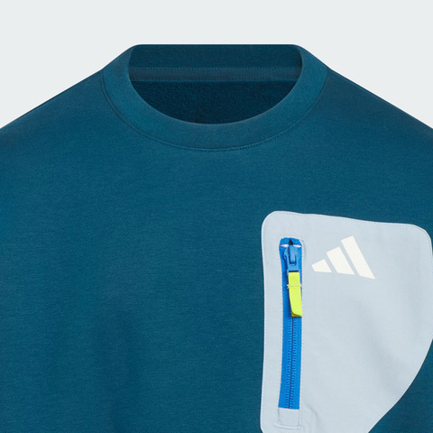 adidas阿迪达斯2025男大童JK KN CREW针织无帽卫衣KC0220