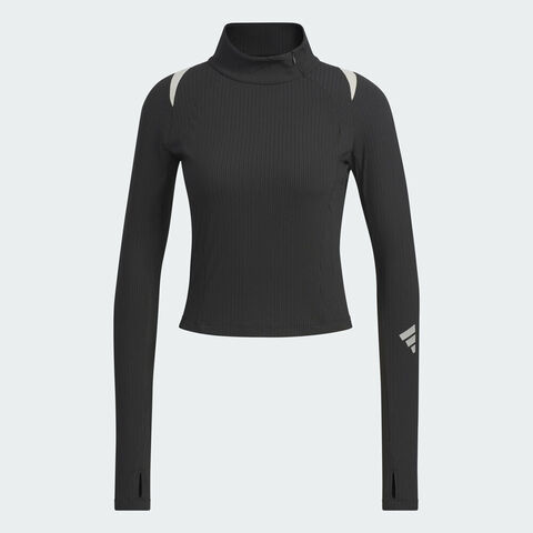 adidas阿迪达斯2025女子FOS W LS TEE针织无领长TKS0060