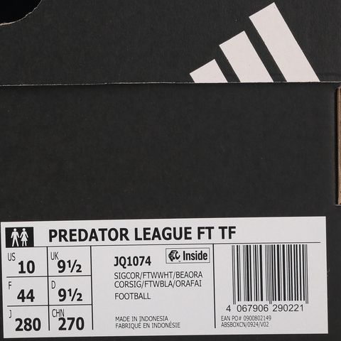 adidas阿迪达斯2025中性PREDATOR LEAGUE FT TF足球常规JQ1074