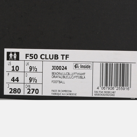 adidas阿迪达斯2025中性F50 CLUB TF足球常规JI0024