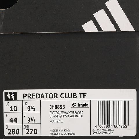 adidas阿迪达斯2025中性PREDATOR CLUB TF足球常规JH8853
