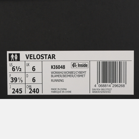 adidas阿迪达斯2025中性VELOSTAR跑步常规KI6048
