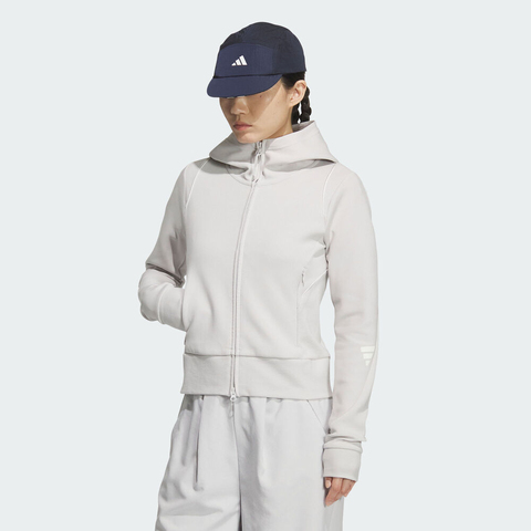 adidas阿迪达斯2025女子FUSTL W KN JKT1针织连帽外套KC2714