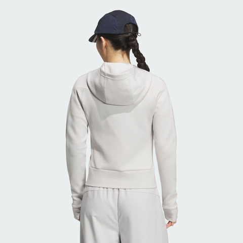 adidas阿迪达斯2025女子FUSTL W KN JKT1针织连帽外套KC2714