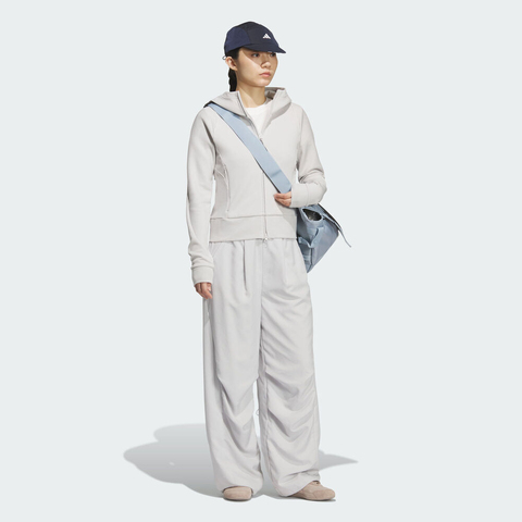 adidas阿迪达斯2025女子FUSTL W KN JKT1针织连帽外套KC2714