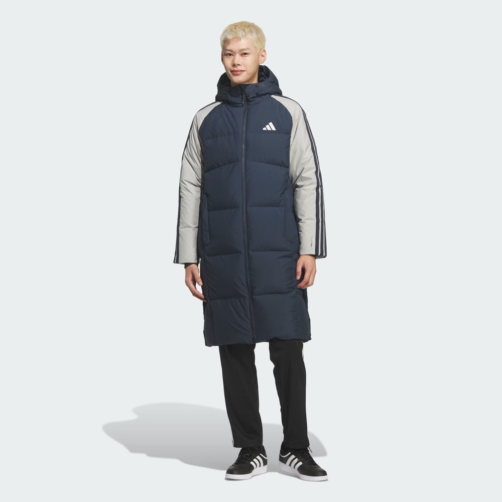 adidas阿迪达斯2025男子3S CB Long Down厚羽绒服-长KQ5494