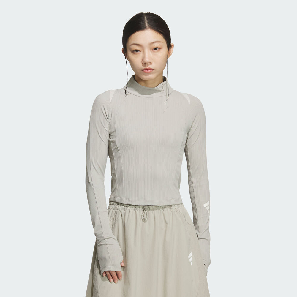 adidas阿迪达斯2025女子FOS W LS TEE针织无领长TKS0061