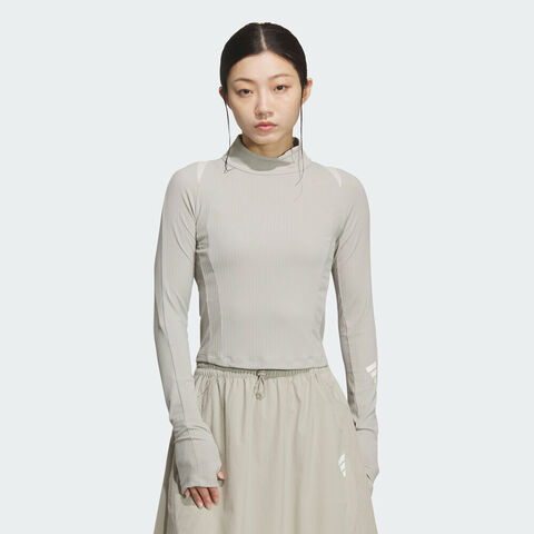 adidas阿迪达斯2025女子FOS W LS TEE针织无领长TKS0061