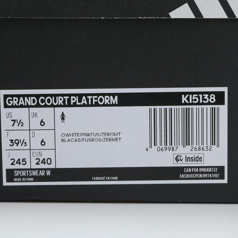 adidas阿迪达斯2025女子GRAND COURT PLATFORMSPW FTW-网球KI5138